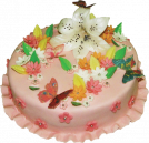Торт №18 Виктория (розовый с лилией) фото