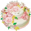 Торт №20 Цветочный вальс (розовый бант) фото